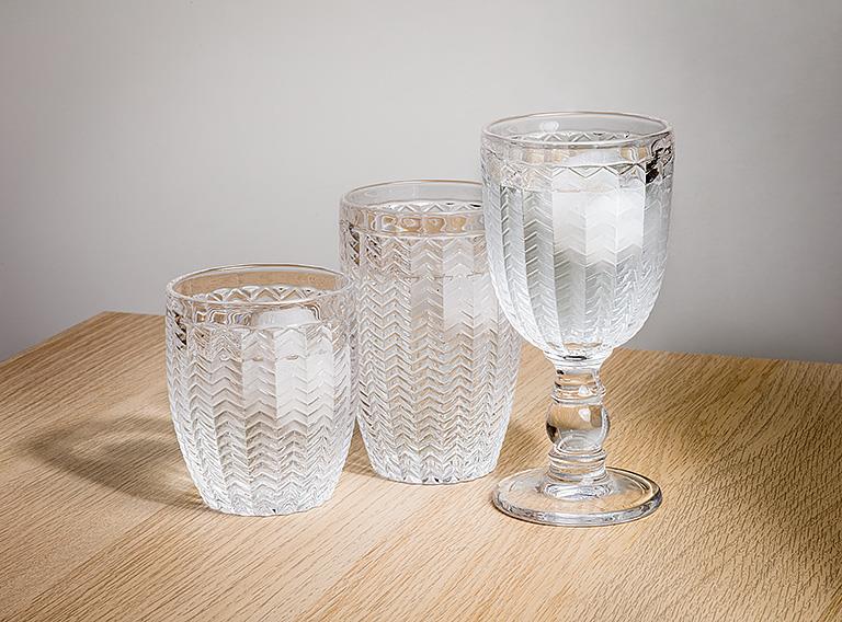 Herringbone Wine Glass