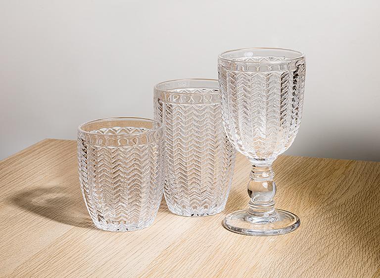 Herringbone Wine Glass