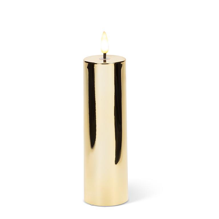 Medium Metallic LED Pillar - Gold