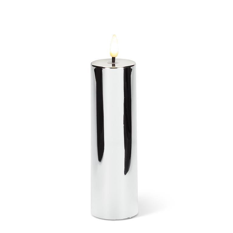 Medium Metallic LED Pillar - Silver