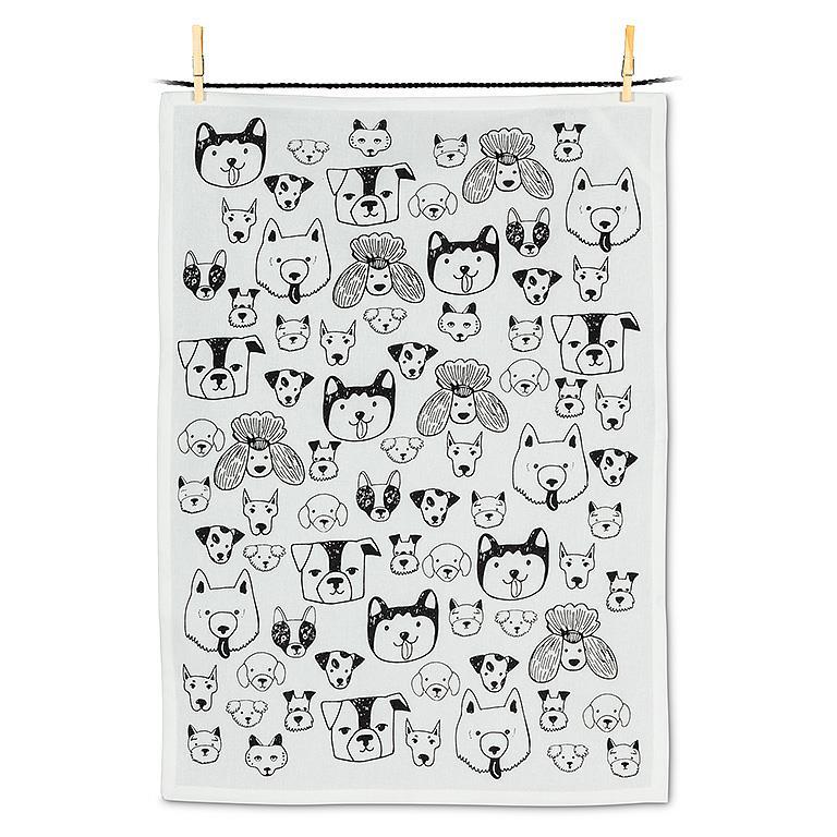 Simple Dog Faces Kitchen Towel