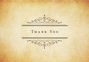 Vintage Parchment Thank You Note Cards