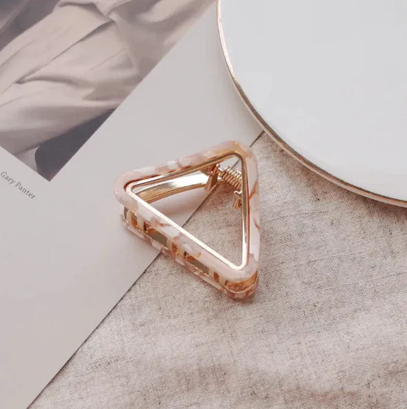 Pyramid Mini Hair Claw Clip in Blush