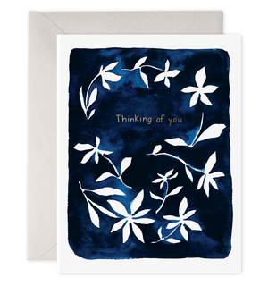 Indigo Flowers Greeting Card