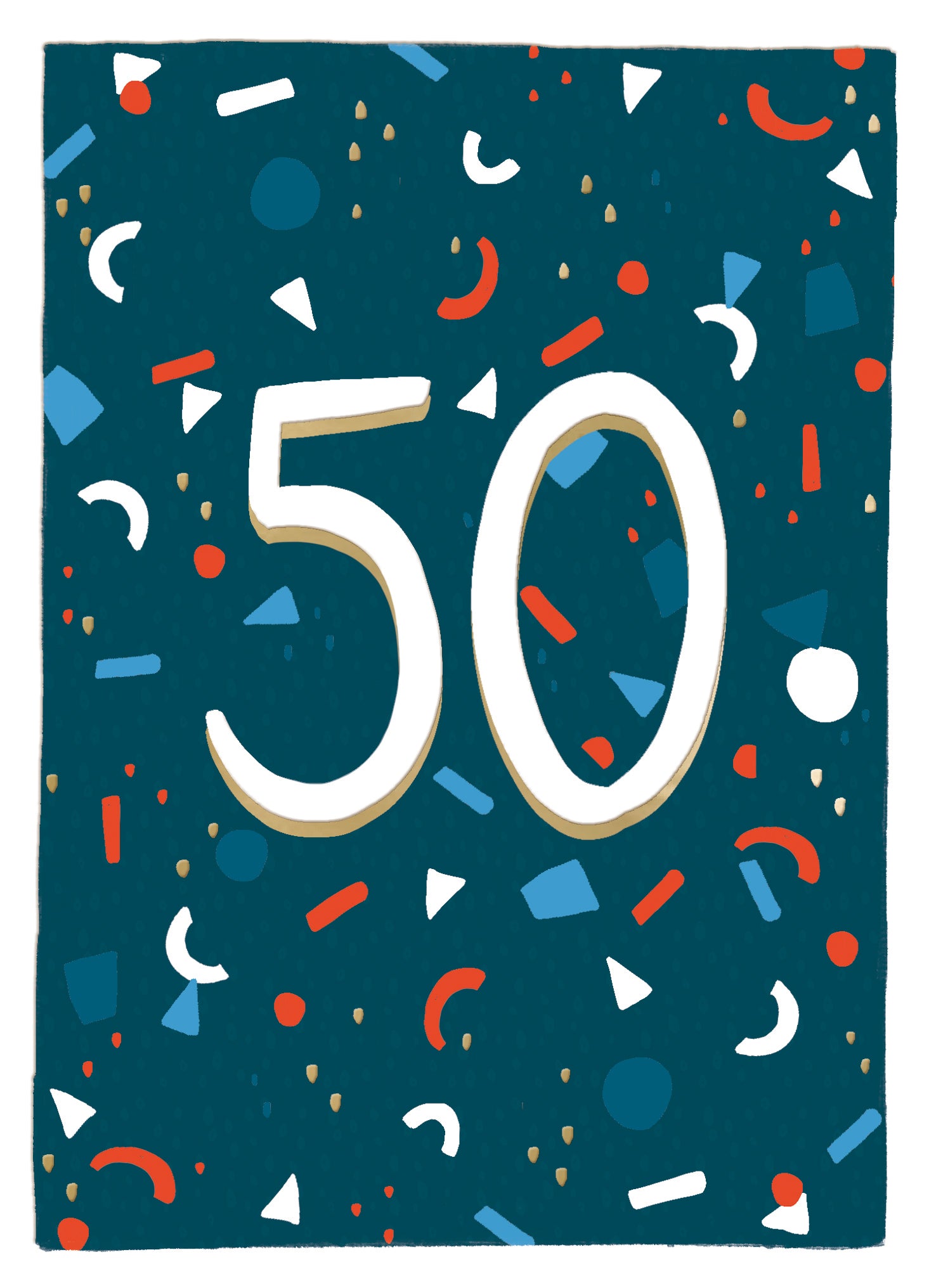 50th Confetti Greeting Card