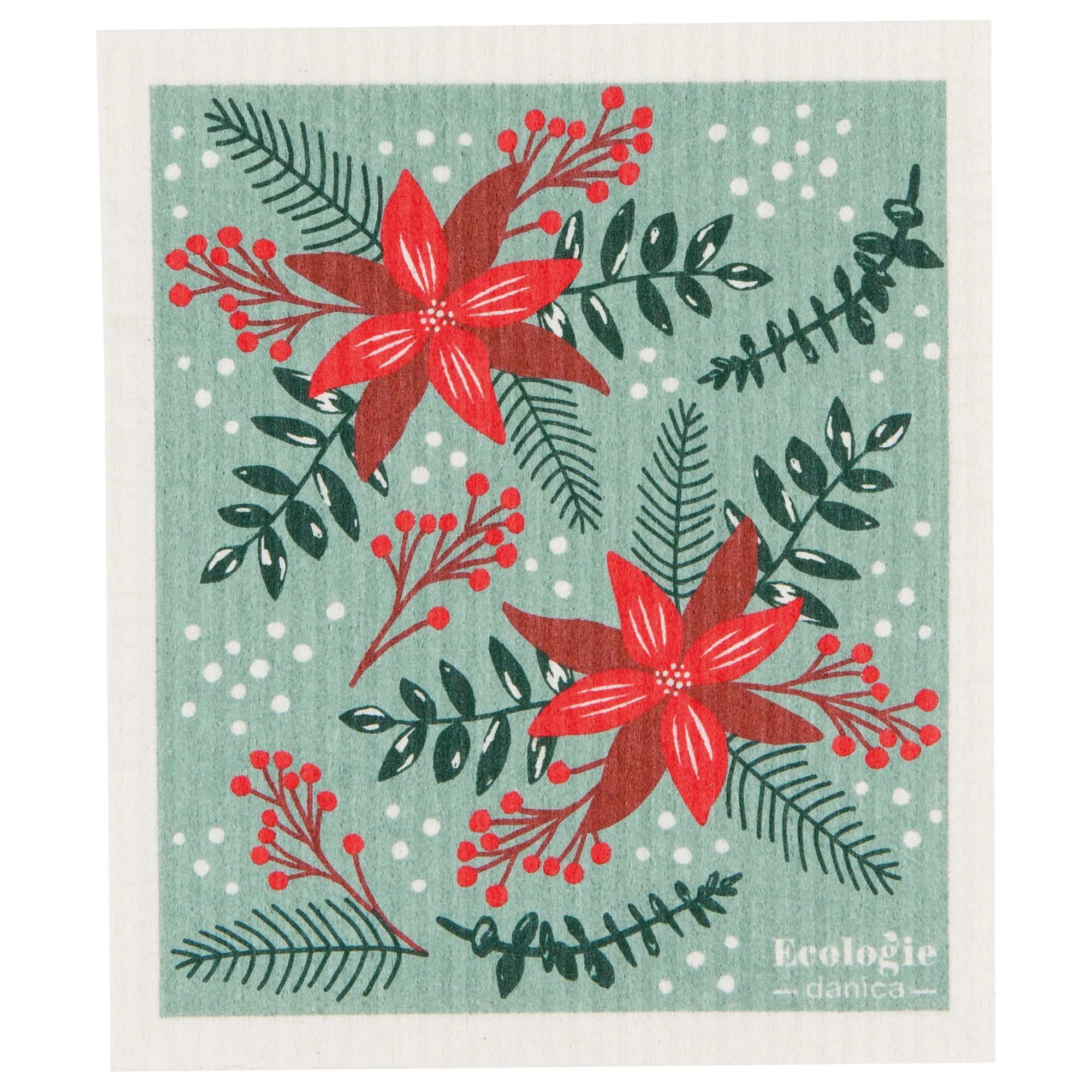 Poinsettia Swedish Dish Cloth