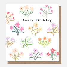 Colourful Colourful Florals Happy Birthday Card