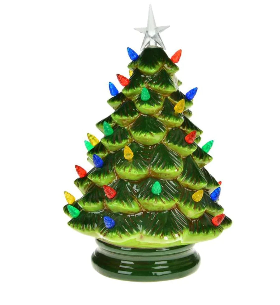 Vintage Green LED Christmas Tree