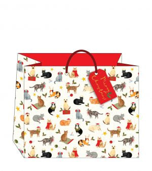 Large Christmas Cats Gift Bag