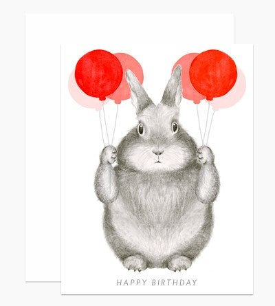 Bunny Balloons Greeting Card