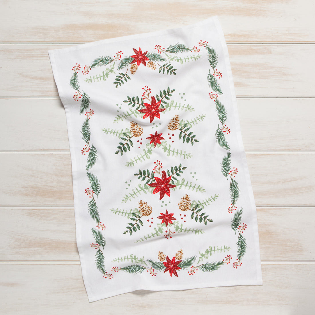 Poinsettia Cotton Dishtowel