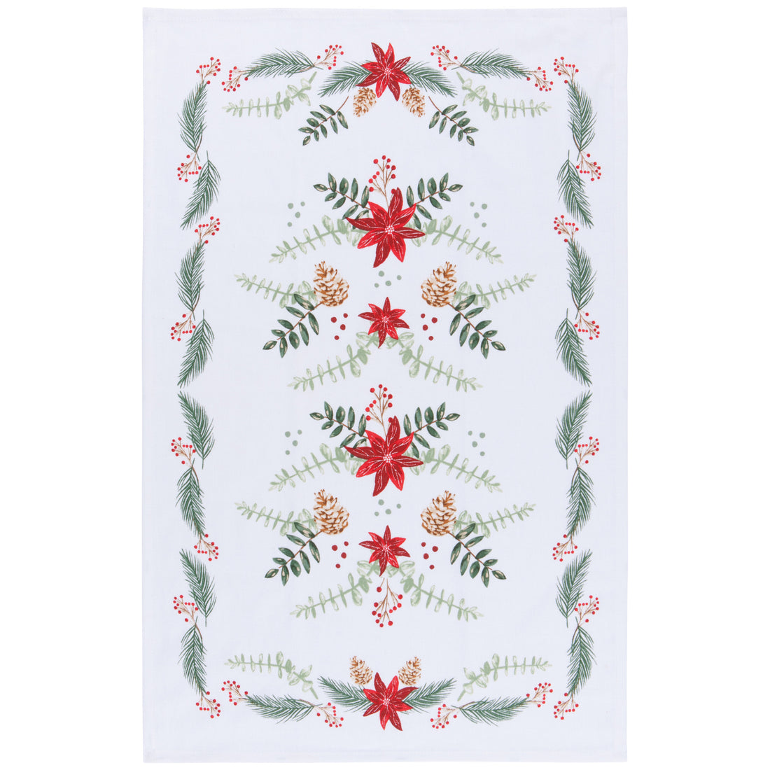 Poinsettia Cotton Dishtowel