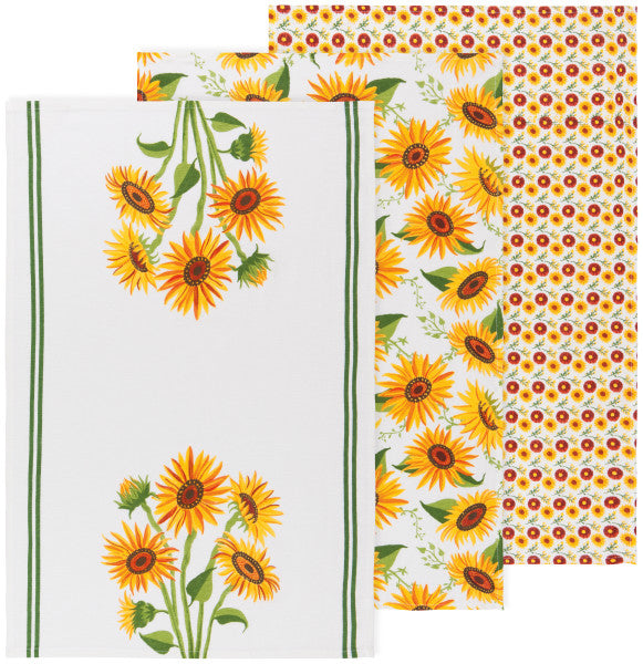 Sunflower Splendor Bakers Floursack Dishtowels (Set of 3)