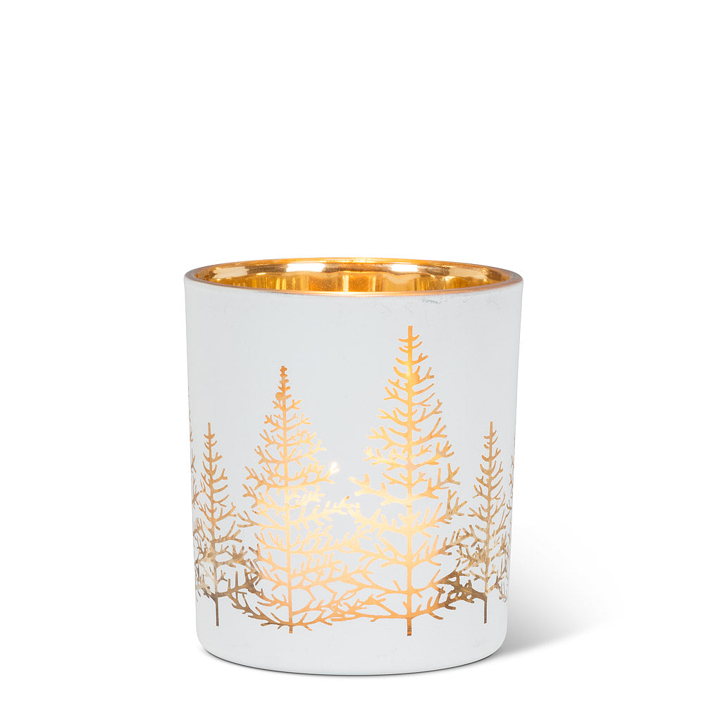 White & Gold Tree Tealight Holder - Small