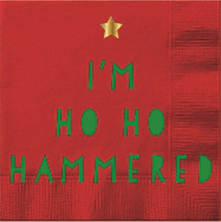 Hammered Christmas Cocktail Napkins