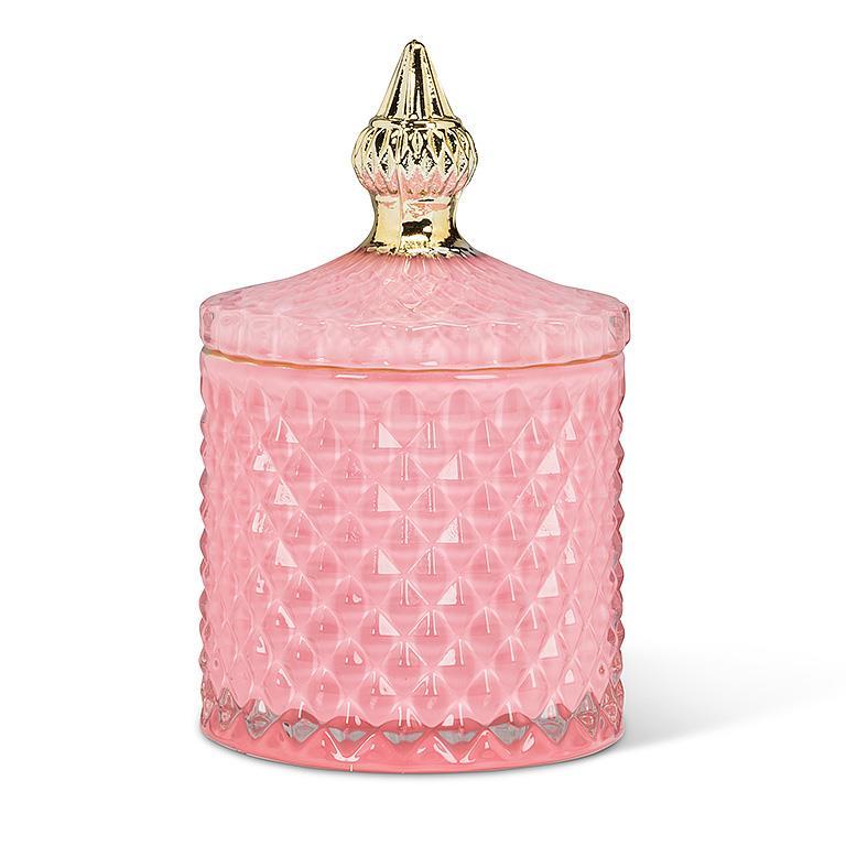 Quilted Covered Jar - Pink