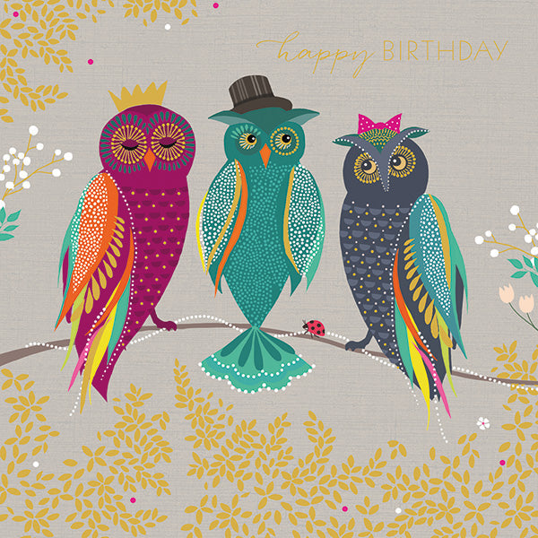 Three Owl's Birthday Card