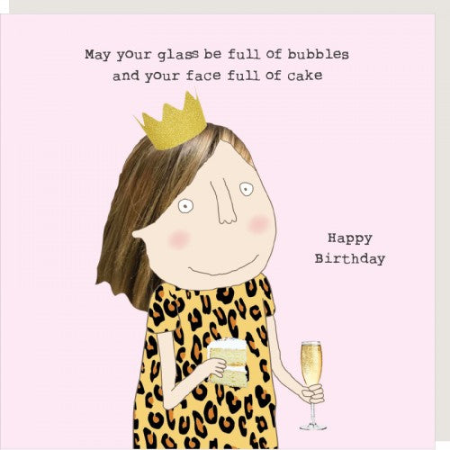 Bubbles and Cake Birthday Card